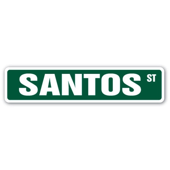 SANTOS Street Sign Childrens Name Room Sign | Indoor/Outdoor | 30" Wide