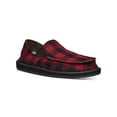 thumbnail image 1 of SANUK Mens Red Plaid Buffalo Padded Goring Comfort Vagabond Chill Round Toe Slip On Loafers Shoes 10 M, 1 of 6