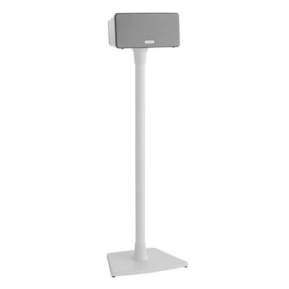 SANUS Wireless Sonos Speaker Stand for Sonos One, Play:1, & Play:3 - Audio-Enhancing Design with Built-in Cable Management - Single Stand (White) - WSS21-W1