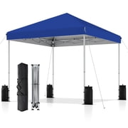 SANWAY 10x10 Pop Up Canopy Tent, One Push Setup, Instant Portable for Outdoor Events, Parties & Camping with 8 Stakes, 4 Ropes and Carry Bag, Blue