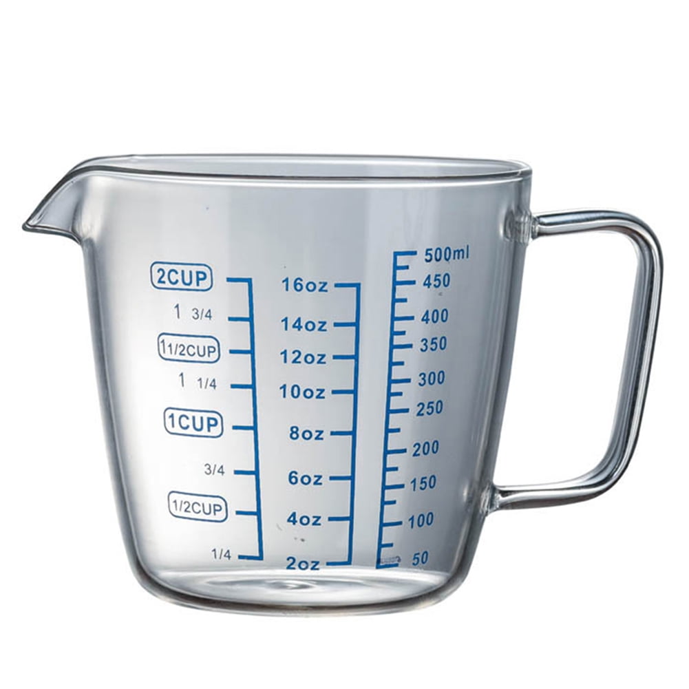 SANWOOD 250ml/500ml Heat Resisting Glass Measuring Cup Milk Water Scale  Microwave Tool