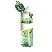 SANWOOD 520ml Water Bottle Portable Large Capacity Plastic Washable Strew Sports Bottle Cage for Boys Girls Students