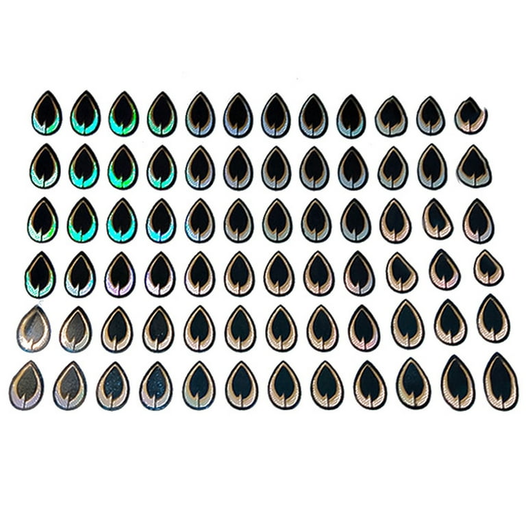 SANWOOD 70/72Pcs 3D Fishing Lure Eyes Luminous Realistic Self Adhesive  Plastic Artificial Simulation Stickers Fish Lures Accessories