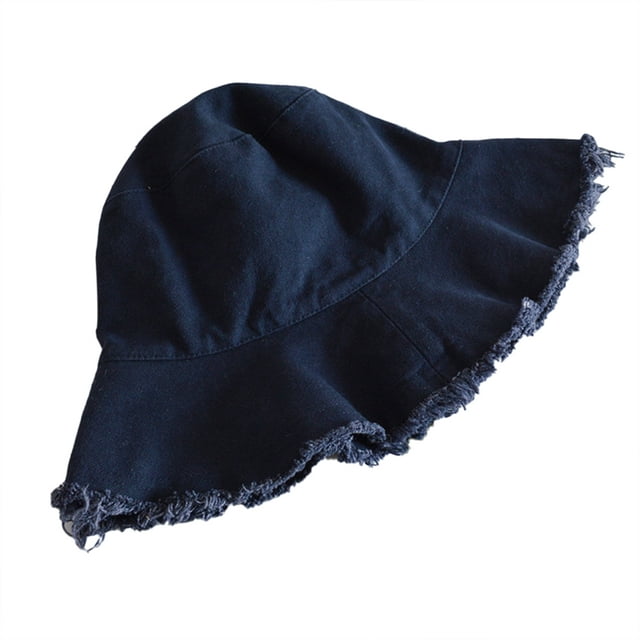SANWOOD Bucket Hat Navy Blue,Sunhat Sunshade Foldable Women Retro Fisherman Hat Woven Cap for Party