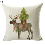 SANWOOD Christmas Linen Throw Pillow Case Cushion Cover Sofa Bed Car Cafe Office Decor