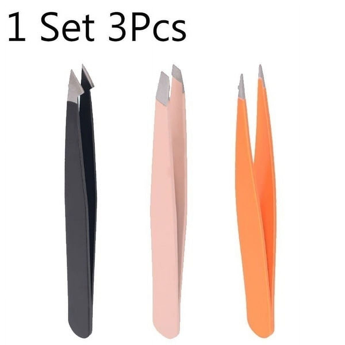 SANWOOD Eyebrow Tweezers 3Pcs Point Slant Knife Tip Eyebrow Removal