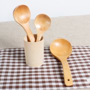 SANWOOD Fashion Wooden Curved Handle Soup Rice Big Spoon Home Restaurant Kitchenware