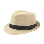 SANWOOD Fedora, Men Solid Color Wide Brim Fedora Felt Hat Panama Cap Boater Summer Beach Sunhat