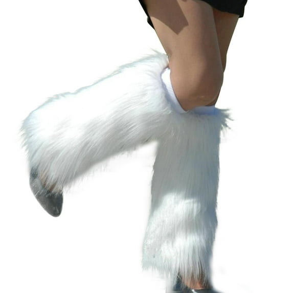 SANWOOD Leg Warmers Winter Fashion Solid Color Women Boot Covers Warm Furry Faux Fur Leg Warmers