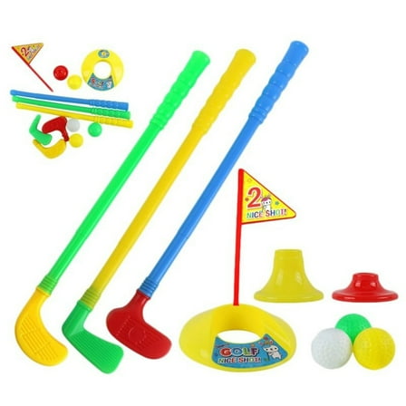 SANWOOD Mini Golf Set Children Kids Outdoor Sports Games Toys Multicolor Plastic Mini Golf Club Set
