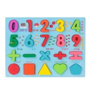 SANWOOD Puzzle Board Toy Colorful Number Alphabet Shape Wooden Puzzle Pairing Board Education Kids Toy