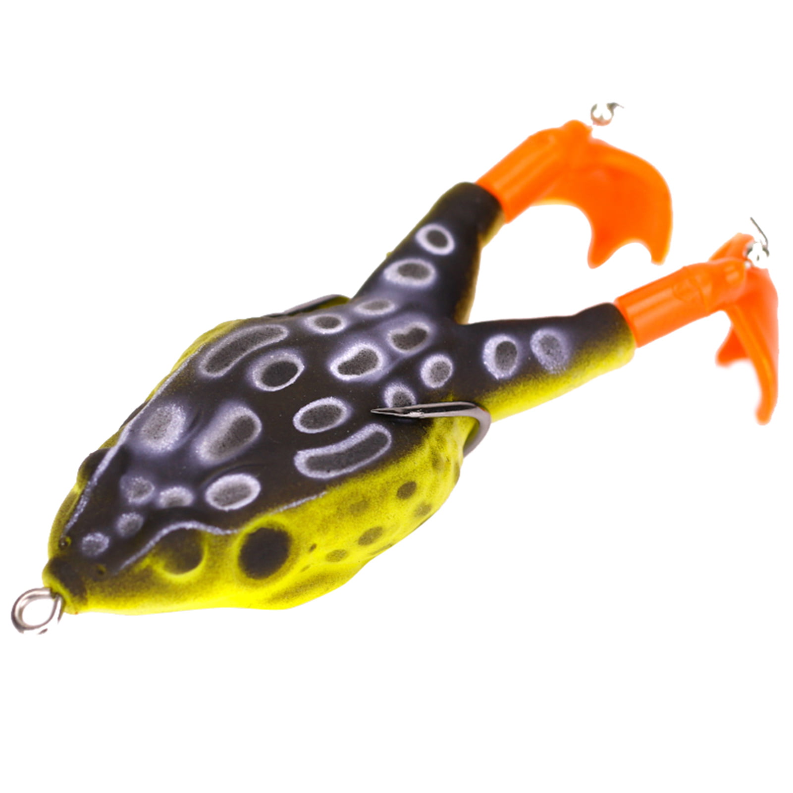 SANWOOD Soft Frog Bait Double Propellers Legs 3D Eyes 9cm Lifelike Silicone  Skin Pattern Frog Lure for Bass Snakehead Pike