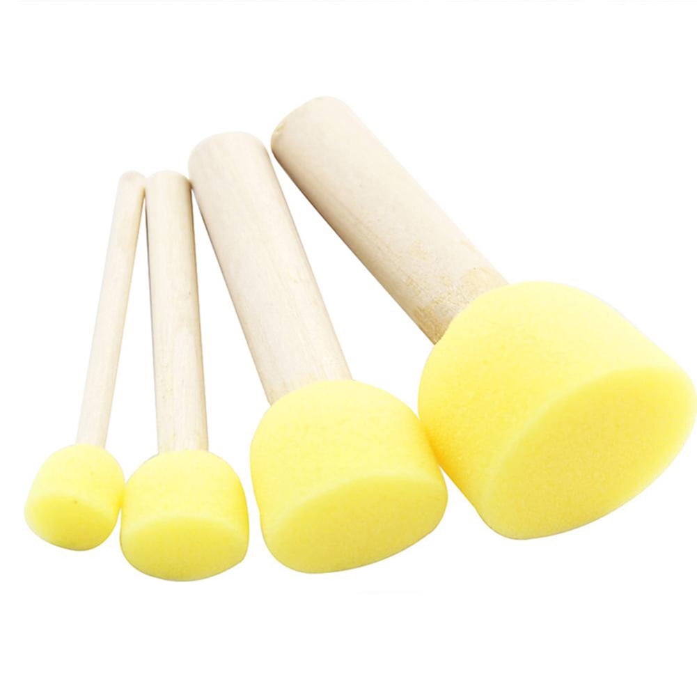 WAFJAMF 40-Pieces Assorted Size Round Sponges Brush Set, Paint Tools for  Kids