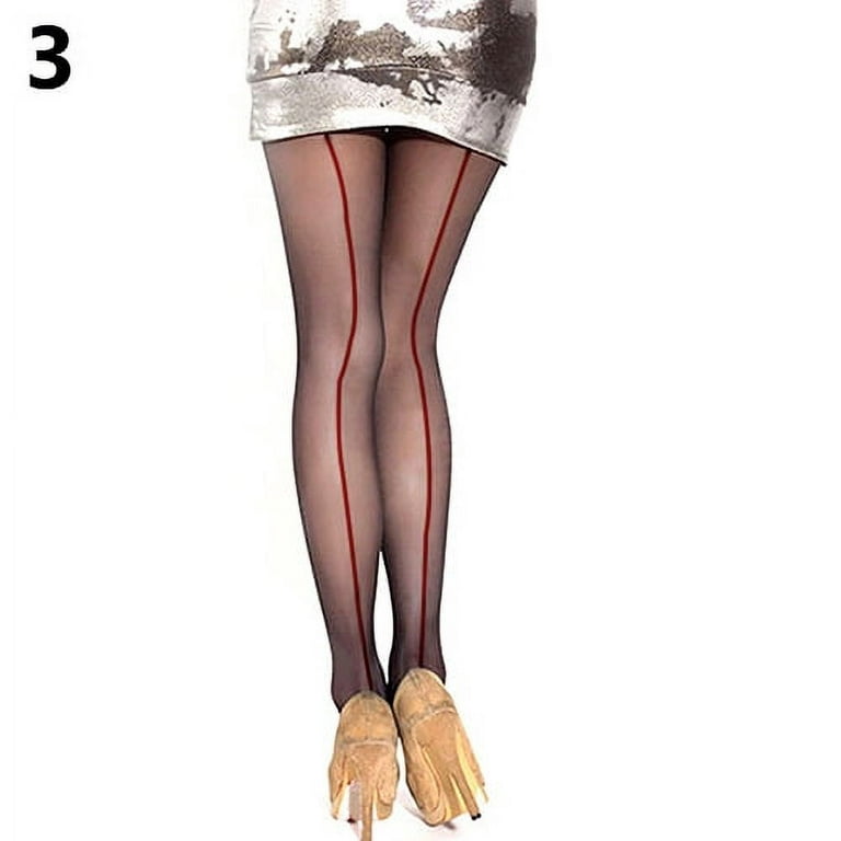 SANWOOD Tights, Sexy Women's Ultra Sheer Transparent Line Back Seam Tights  Stockings Pantyhose 