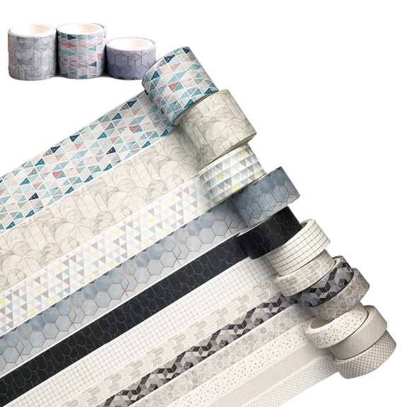 SANWOOD Washi Tape,12 Rolls Washi Masking Tapes Set Japanese Decorative Writable Vintage Sticker Gift for DIY Crafts Arts Scrapbooking Journal Planners,Flower Design