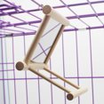 thumbnail image 1 of SANWOOD Wooden Pet Bird Parrot Parakeet Hanging Mirror Play Toy Cage with Stand Perch, 1 of 1