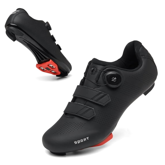 SANYES Mens or Womens Cycling Shoes Compatible Road Bike Mountain Bike SPD/SPD-SL Riding Shoe Indoor Outdoor SYSK21218-All Black-37