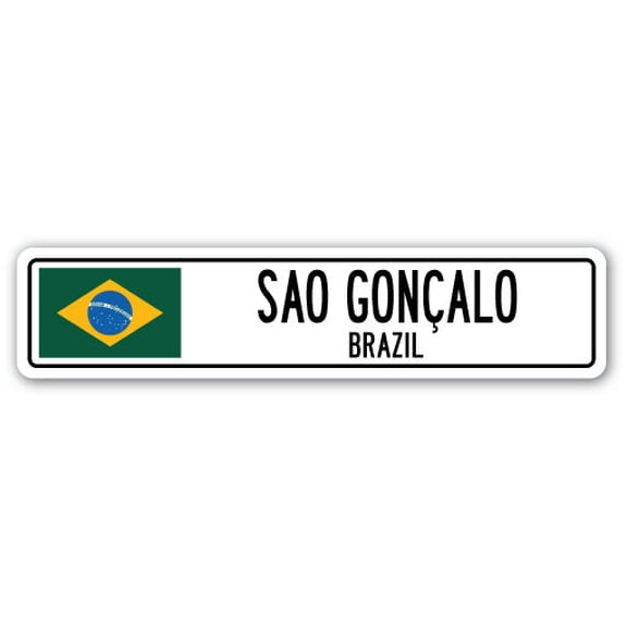 SAO GONOALO BRAZIL Street Sign Brazilian flag city country road wall gift