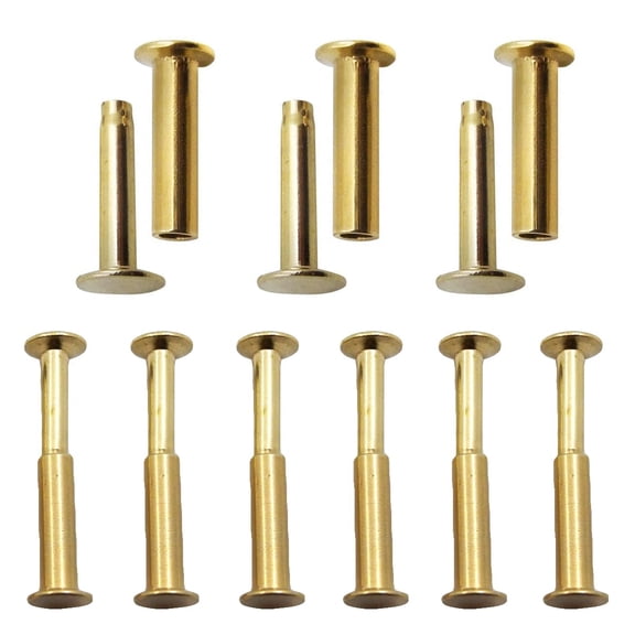SAOIRSES 9 Sets Kitchen Knife Handle Rivet Screw Brass 5/16" x 1/2" Fixing Pin Nuts for Cutlers Cutlery Chef Knives Cutter Wooden Grip Fastener Fixer Nail Replacement Repair DIY Tools Accessories