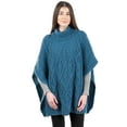 thumbnail image 1 of SAOL 100% Merino Wool Aran Cowl Neck Knitted Poncho Irish Cape from Ireland, 1 of 6