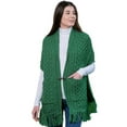 thumbnail image 1 of SAOL 100% Merino Wool Shawl/Poncho Sweater/Open Cardigan/Wool Cape with Pockets with Fringe Trim and Trinity Knot Button, 1 of 4