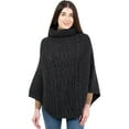 thumbnail image 1 of SAOL 100% Merino Wool Women's Aran Cable Knit Poncho Oversize Sweater High Neck Irish Cape Made in Ireland, 1 of 6