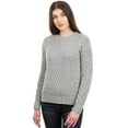 thumbnail image 1 of SAOL 100% Merino Wool Women's Aran Irish Cable Knit Sweater Traditional Fisherman Crew Funnel Neck Pullover Made in Ireland, 1 of 8