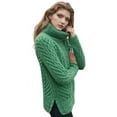 thumbnail image 1 of SAOL 100% Merino Wool Women's Aran Oversized Cable Knit Fisherman Sweater High Neck Irish Pullover Made in Ireland, 1 of 6