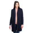 thumbnail image 1 of SAOL 100% Merino Wool Women's Aran Shawl Collar Open Front Long Cardigan Sweater Cable Knitted Outdoor Coat with Pockets Made in Ireland, 1 of 5