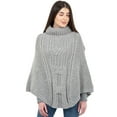 thumbnail image 1 of SAOL Aran Cable Cowlneck Poncho 100% Premium Merino Wool Irish Cape from Ireland, 1 of 3