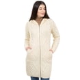 thumbnail image 1 of SAOL Aran Cable Knit Zip Hooded Coat 100% Merino Wool Women's Irish Fisherman Cardigan Sweater Made in Ireland, 1 of 6