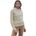 thumbnail image 1 of SAOL Aran Cable Knitted Irish Sweater 100% Soft Merino Wool Fisherman Pullover Women's Jumper Made in Ireland, 1 of 7