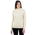 thumbnail image 1 of SAOL Aran Fisherman 100% Merino Wool Sweater Irish Cable Knitted Women's Turtleneck Pullover Made in Ireland, 1 of 8