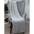 thumbnail image 1 of SAOL Aran Traditional Cable Knit Wool Throw Blanket Chunky Camping Cover 75" x 46"Made in Ireland, 1 of 3
