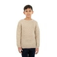 thumbnail image 1 of SAOL Classic Aran Cable Sweater for Kids: Crew Neck, 100% Merino Wool Celtci Knit, Made in Ireland, 1 of 3