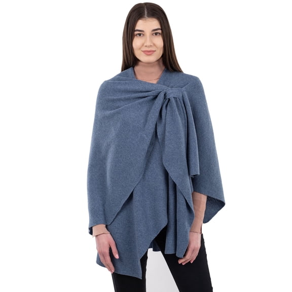 SAOL Draped Shawl Wraps for Women Lightweight Wool Soft Cape / Poncho / Scarf One Size