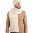 thumbnail image 1 of SAOL Irish Cable Knitted Warm Scarf 100% Premium Soft Merino Wool Men`s Aran Knitwear from Ireland, 1 of 4