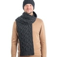 thumbnail image 1 of SAOL Irish Cable Knitted Warm Scarf 100% Premium Soft Merino Wool Men`s Aran Knitwear from Ireland, 1 of 4
