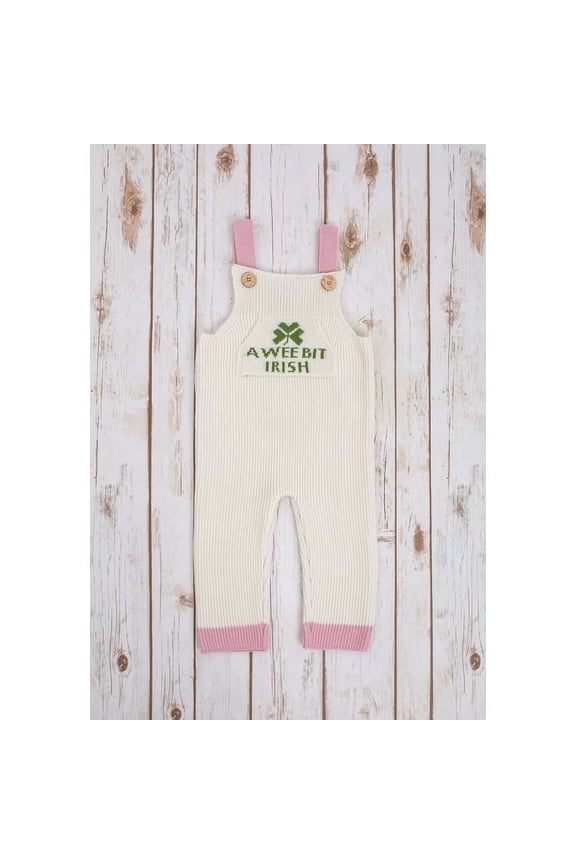 Irish Knit Overall, Wool Blend Cable Knitted Jumpsuit for Toddlers, Irish Merino Romper Machine Washable