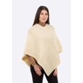 thumbnail image 1 of SAOL Ladies Irish Aran Cable Knit Poncho - 100% Merino Wool Made in Ireland, 1 of 3
