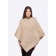 thumbnail image 1 of SAOL Ladies Irish Aran Cable Knit Poncho - 100% Merino Wool Made in Ireland, 1 of 3
