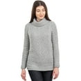 thumbnail image 1 of SAOL Ladies Turtleneck Ribbed Irish Cable Knit Wool Sweater, 1 of 4