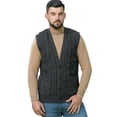 thumbnail image 1 of SAOL Men's 100% Merino Wool Sweater Vest Aran Irish V-Neck Cable Knit Sleeveless Cardigan with Buttons and Pockets, 1 of 6