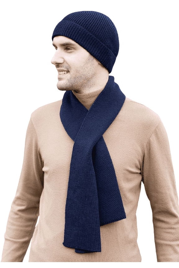 Mens Wool Ribbed Knit Aran Scarf Soft and Super Warm Muffler from Ireland
