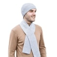 thumbnail image 1 of SAOL Mens Wool Ribbed Knit Aran Scarf Soft and Super Warm Muffler from Ireland, 1 of 4