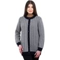 thumbnail image 1 of SAOL Merino Wool Blend Jacket Women's Herringbone Lumber Cardigan Made in Ireland, 1 of 7
