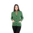 thumbnail image 1 of SAOL Shawl Neck Cardigan for Ladies 100% Merino Wool Buttoned V-neck, 1 of 4