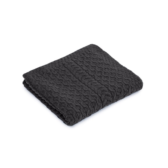 SAOL Throw Blanket Irish Aran Soft Merino Wool 60x36 Inches