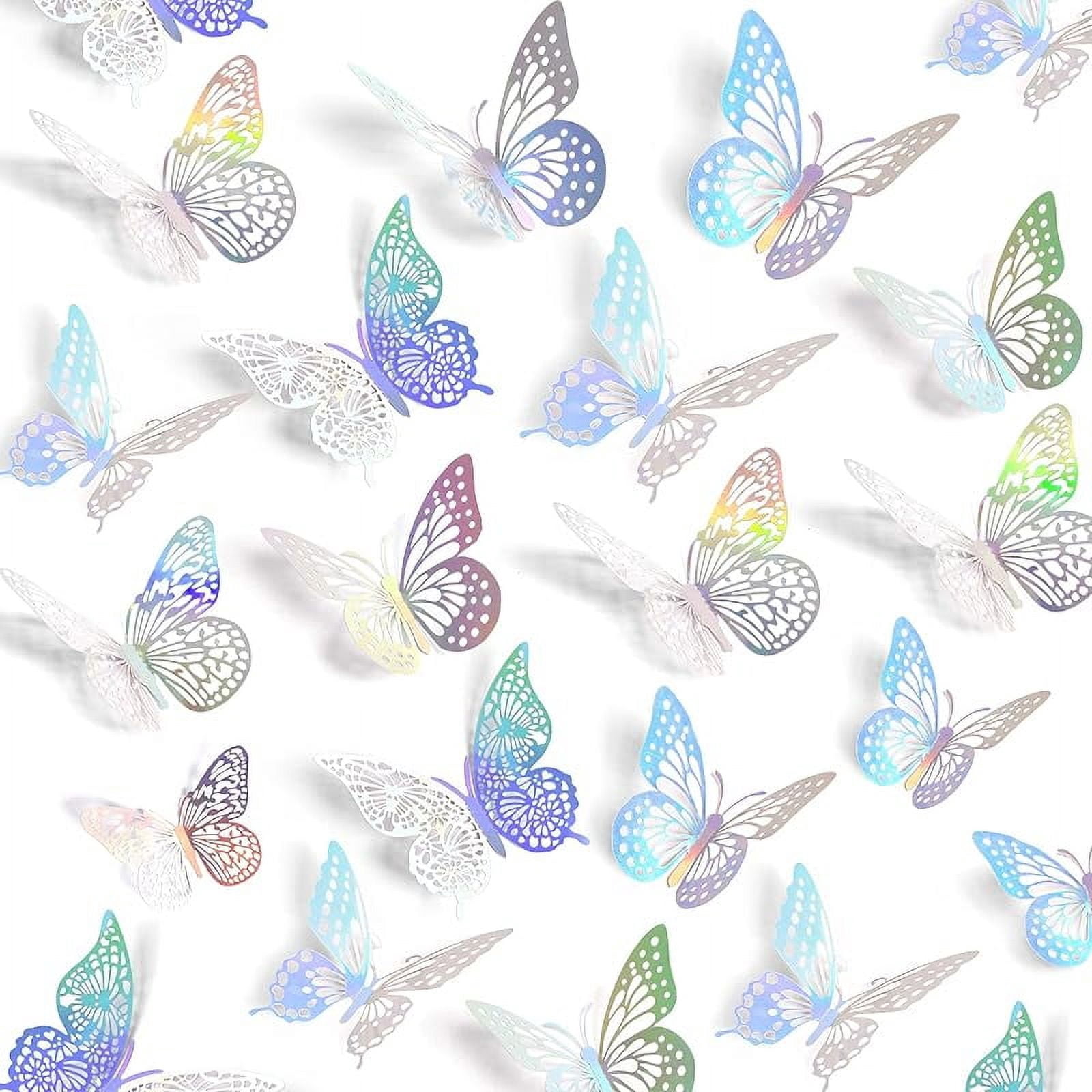 SAOROPEB 3D Butterfly Wall Decor 48 Pcs 4 Styles 3 Sizes, Gold ...
