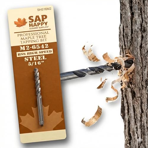 SAP Happy Maple Tree Tapping Drill Bit  5/16" M2 High Speed Steel, Razor-Fluted, Anti-Sear Design | Precision-Sized for 5/16" Tree Saver Spiles & Taps$$Tools & Hardware Other
